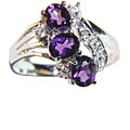 Sterling Silver Amethyst and CZ Ring (China)