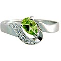 Sterling Silver Peridot and CZ Ring (China)