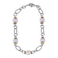 Two-tone Designer-inspired Genuine Pearl Bracelet (6.5 mm)