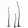 Set of 3 Hand-pounded Candle Stands (India)