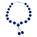 Blue Cerulean Glass Silvertone Lariat Necklace