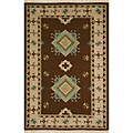 Hand Woven Brown Wool Rug (5' x 8')