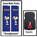 Snoopy Auto Floor Mat and Seat Belt Pad Set