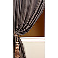 Signature Plum Grey Faux Silk Taffeta Curtain Panel (50 in. x 96 in.)