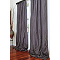 Signature Plum Grey Faux Silk Taffeta Curtain Panel (50 in. x 108 in.)