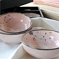 Pink Cherry Blossom Rice Bowls (Set of 4)