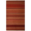 Hand-woven Red Wool Rug (8' x 10')