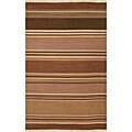 Hand-woven Brown Wool Rug (8' x 10')