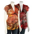 Renee C Women's Abstract Print Short-sleeve Shirt