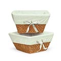 Honey Woven Basket Set with Sage Gingham Liners