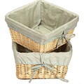 Natural Basket Set with Sage Gingham Liners