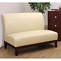 Cole Creme Leather Loveseat