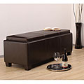Dark Brown Flip-top Storage Bench