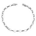 10k White Gold Oval Charm Bracelet