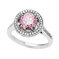 14k White Gold Pink and White Diamond Ring (G, VS-SI)
