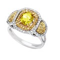 18k Gold Yellow Oval-cut and White Diamond Ring (G, VS-SI)