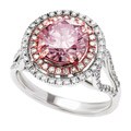 18k White Gold Brilliant-cut Color Enhanced Pink Diamond Ring