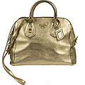 Prada Gold Soft Pebbled Leather Satchel