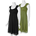 Sangria Women's Gathered Shoulder and Bodice Dress