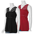 Topia Women's Plus Size Empire Waist Lace Accent Top