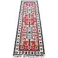 Indo Kazak Red/Ivory Runner (2'9 x 10' )