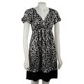 Max & Cleo Black and White Leaf Wrap-front Dress