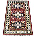 Indo Kazak Red/ Navy Rug (3'x5')