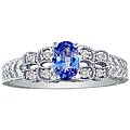 10k White Gold Tanzanite and 1/10ct TDW Diamond Ring
