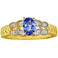 10k Gold Tanzanite and 1/10ct TDW Diamond Ring