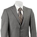 Kenneth Cole Men's Cashmere Blend Grey Shadow Stripe 2-button Suit