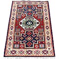 Indo Kazak Red/ Ivory Rug (3' x 5')