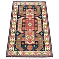Indo Kazak Navy/ Ivory Rug (3 x 5)