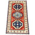 Indo Kazak Red/ Ivory Rug (3' x 5')
