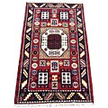 Indo Kazak Red/ Black Rug (3' x 5')