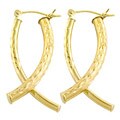 14k Yellow Gold Diamond-cut Earrings