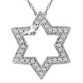 14k Gold 1/5ct TDW Diamond Star of David Necklace