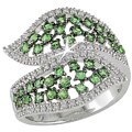 14k Gold Tsavorite and 1/5ct TDW Diamond Ring