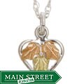 Black Hills Gold on Silver Heart Necklace