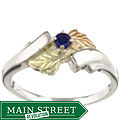 Black Hills Gold on Silver Synthetic Sapphire Ring