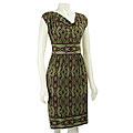 London Times Women's Printed Cap-sleeve Dress