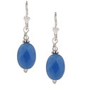 Sterling Silver Blue Denim Quartz Drop Earrings