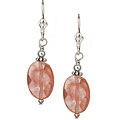 Sterling Silver Cherry Quartz Drop Earrings