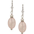 Sterling Silver Pink Rose Quartz Drop Earrings
