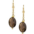 14k Goldfill Smokey Quartz Drop Earrings