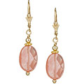 14k Goldfill Cherry Quartz Drop Earrings