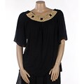 Alisa M Women's Elegant Black Plus Size Blouse