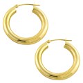 14k Yellow Gold Tube Hoop Earrings