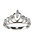 Silver Heart Tiara with CZ Ring (China)