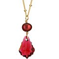 14k Goldfill Fuchsia Red Baroque Crystal and Pearl Necklace (7 mm)
