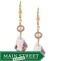 14k Goldfill Lavender Baroque Crystal and Pearl Earrings (7 mm)